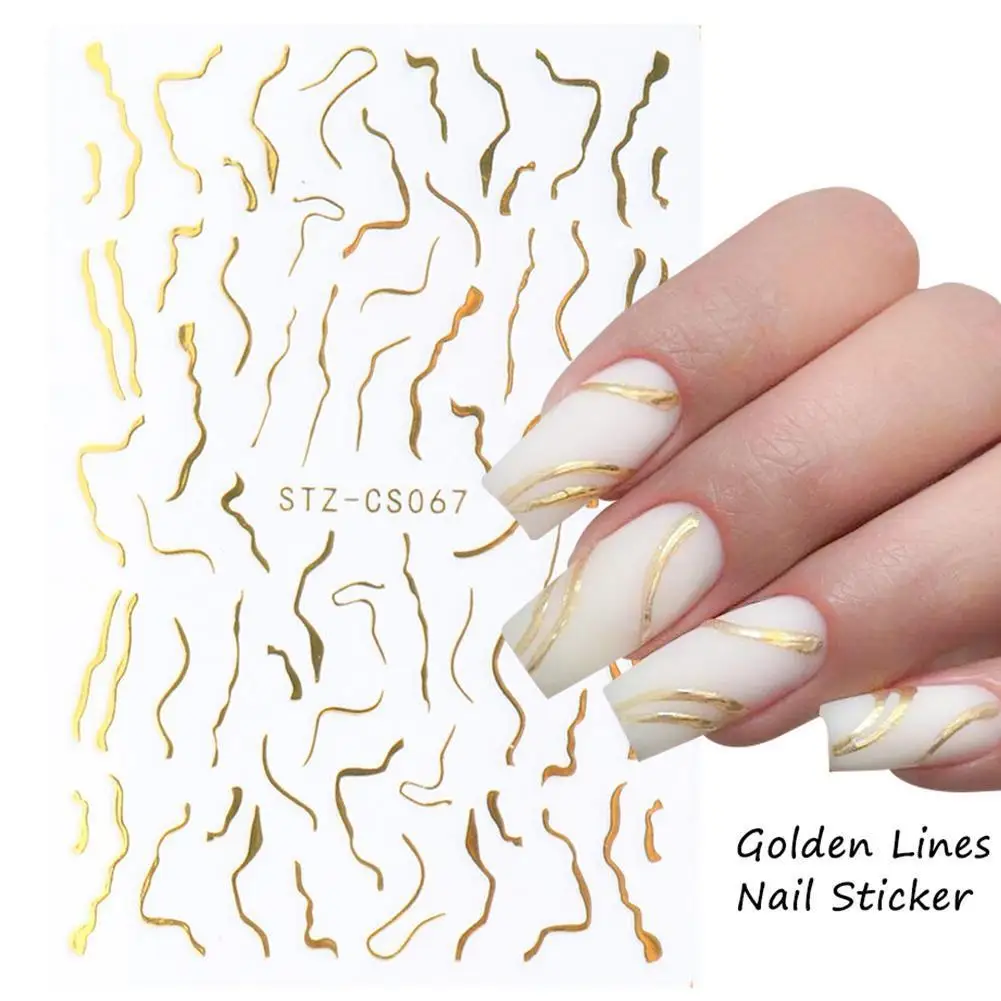 Self-adhesive Golden Stripe Pattern Wave Line Nail Sticker Gold Wavy Lines Manicure French Striped Nails Art Decoration Stickers
Self-adhesive Golden Stripe Pattern Wave Line Nail Sticker Gold Wavy Lines Manicure French Striped Nails Art Decoration Stickers