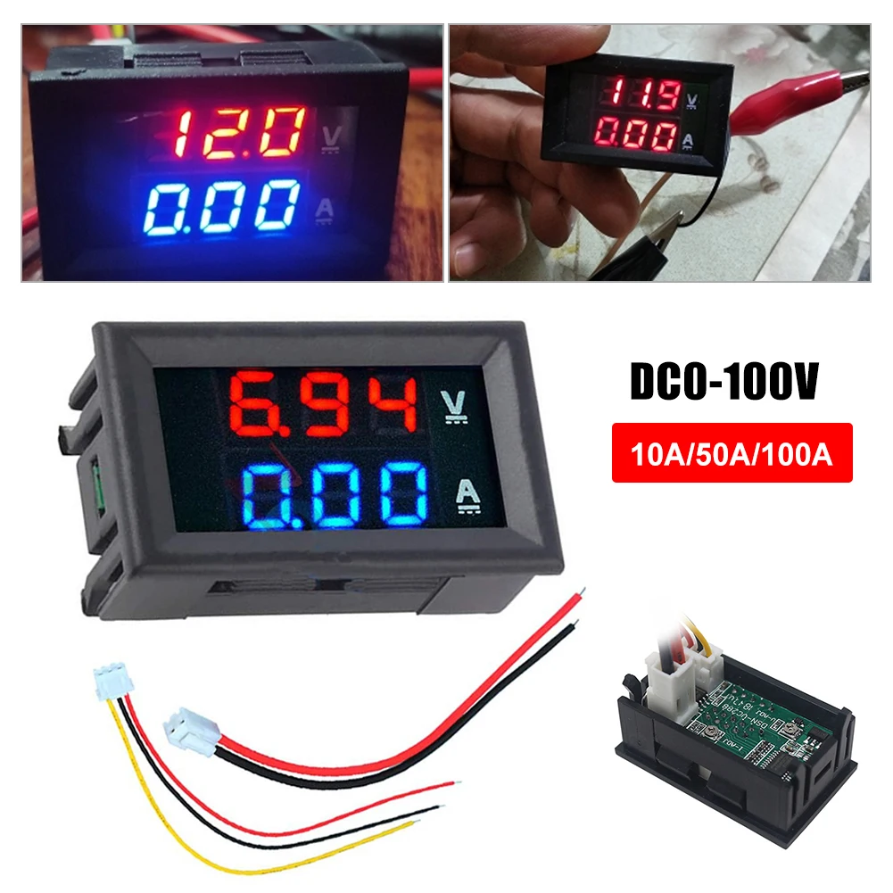 New 0-100V 10A 50A 100A LED Digital Voltmeter Ammeter Car Motocycle Voltage Current Meter Volt Detector Tester Monitor Panel
New 0-100V 10A 50A 100A LED Digital Voltmeter Ammeter Car Motocycle Voltage Current Meter Volt Detector Tester Monitor Panel