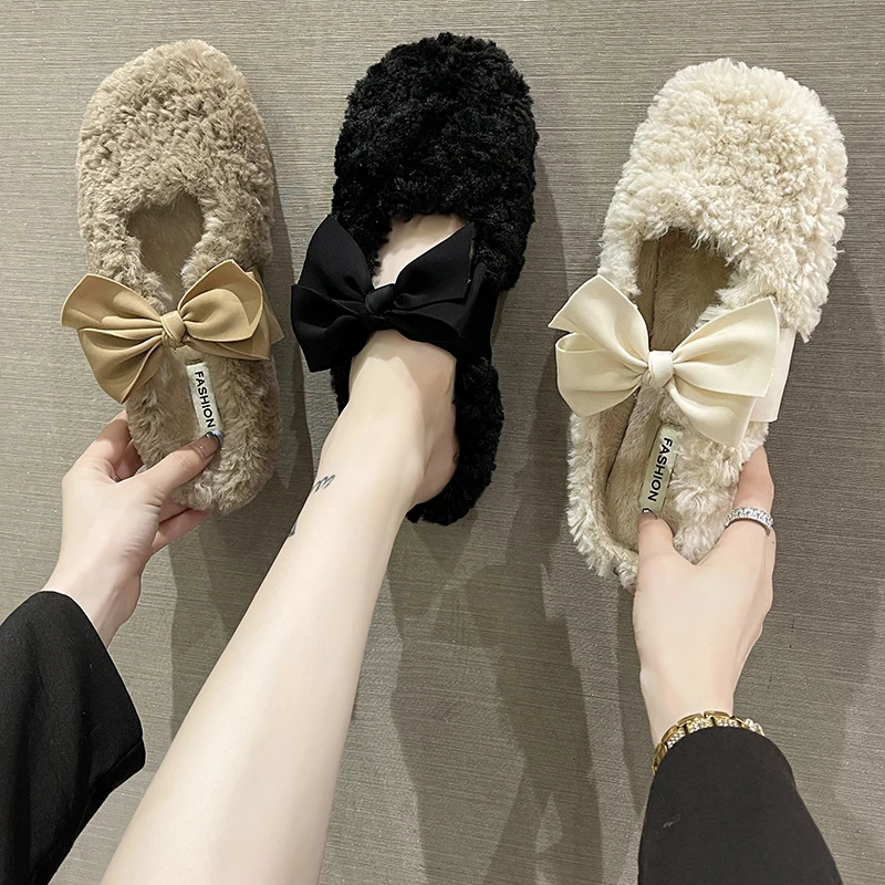Shoes Women Female Slippers Low Slides Butterfly-Knot Cover Toe Fur Flip Flops Fretwork Heels Flock Soft 2022 Flat Plush Fabric
Shoes Women Female Slippers Low Slides Butterfly-Knot Cover Toe Fur Flip Flops Fretwork Heels Flock Soft 2022 Flat Plush Fabric