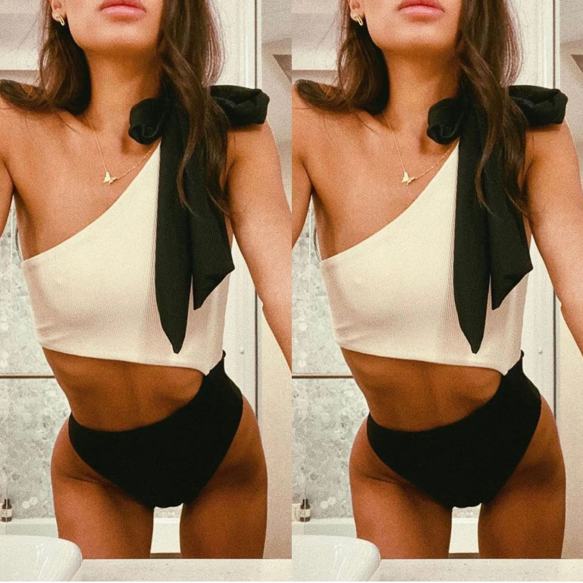 Skin-touch Fashion White Black Color Bathing Suit Monokini Anti-pilling Bathing Suit Bow Knot Decor for Swimming Leotard Women
Skin-touch Fashion White Black Color Bathing Suit Monokini Anti-pilling Bathing Suit Bow Knot Decor for Swimming Leotard Women