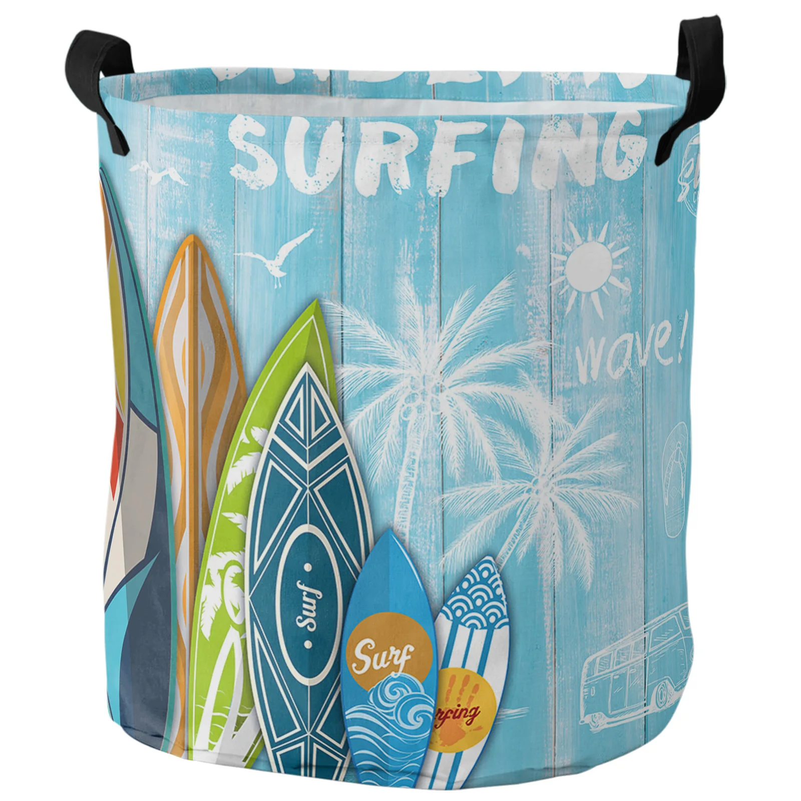 Surf Summer Palm Tree Laundry Basket Toy Storage Basket Foldable Hamper Laundry for Dirty Clothing Baskets for Organizing 
Surf Summer Palm Tree Laundry Basket Toy Storage Basket Foldable Hamper Laundry for Dirty Clothing Baskets for Organizing