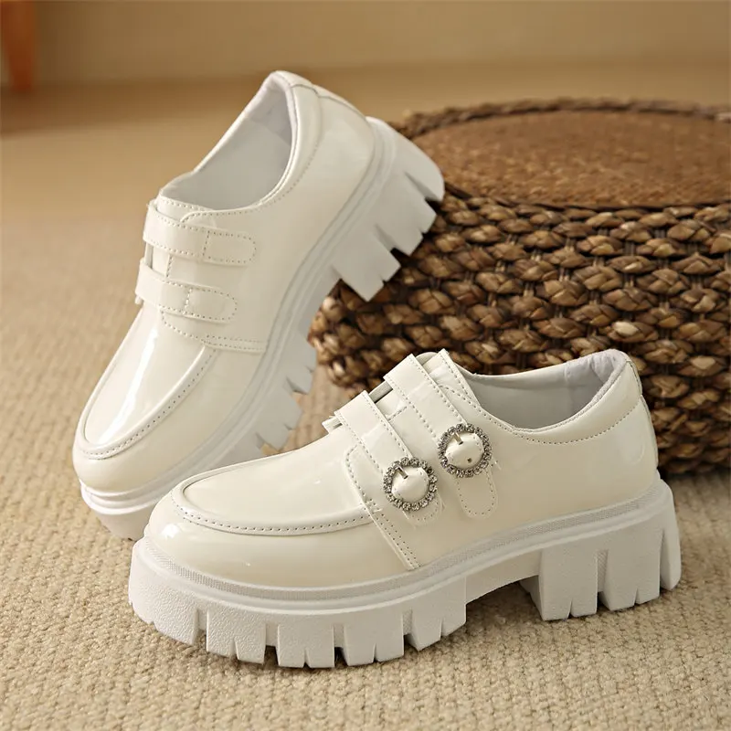 Double buckle white Shoes Women British Style Autumn Oxfords Loafers With Slip-on Female Footwear Clogs Platform Casual Sneakers
Double buckle white Shoes Women British Style Autumn Oxfords Loafers With Slip-on Female Footwear Clogs Platform Casual Sneakers