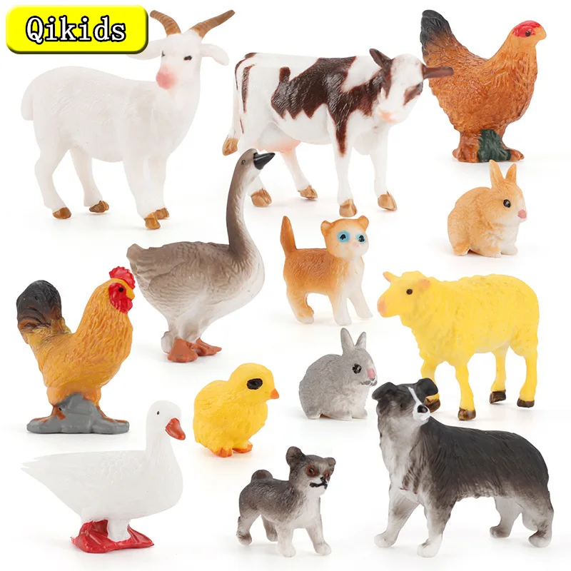 

Animal Realistic Figurines Simulated Poultry Model Action Figure Farm Dog Duck Cock Models Education Toys for Children Kids Gift