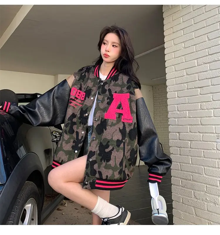 American Retro Baseball Uniform 2023 Autumn New Korean Version Of Harajuku Loose Camouflage Women Jacket Street Hip Hop Clothing
American Retro Baseball Uniform 2023 Autumn New Korean Version Of Harajuku Loose Camouflage Women Jacket Street Hip Hop Clothing