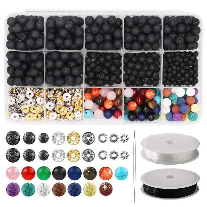 Lava Beads Kit Accessories Lava Stone Rock Beads Chakra Beads Spacers Beads Essential Oils Bracelet Necklace Jewelry Making
Lava Beads Kit Accessories Lava Stone Rock Beads Chakra Beads Spacers Beads Essential Oils Bracelet Necklace Jewelry Making