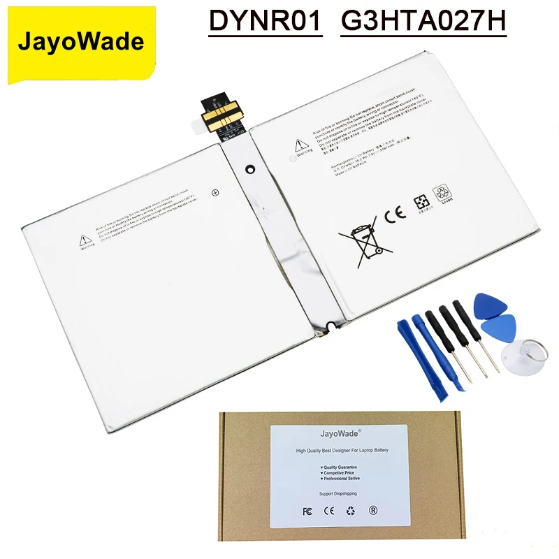 JayoWade New G3HTA027H DYNR01 Laptop Battery For Microsoft Surface Pro 4 1724 12.3" Tablet 7.5V 38.2WH 5087mAh Notebook Battery
JayoWade New G3HTA027H DYNR01 Laptop Battery For Microsoft Surface Pro 4 1724 12.3" Tablet 7.5V 38.2WH 5087mAh Notebook Battery