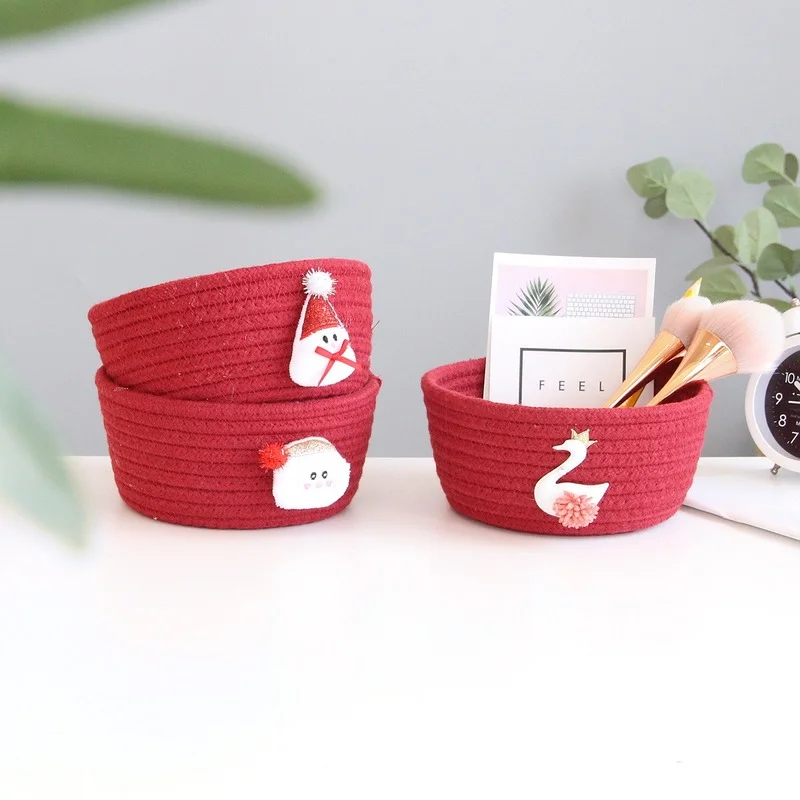 1 Pack Cotton Rope Desktop Storage Basket Sundries Toy Storage Box Cosmetics Office Stationery Home Supplies Christmas
1 Pack Cotton Rope Desktop Storage Basket Sundries Toy Storage Box Cosmetics Office Stationery Home Supplies Christmas