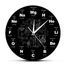 Periodic Table Of Elements Wall Art Chemical Symbols Wall Clock Educational ElementaL Display Classroom Clock Teachers Gift