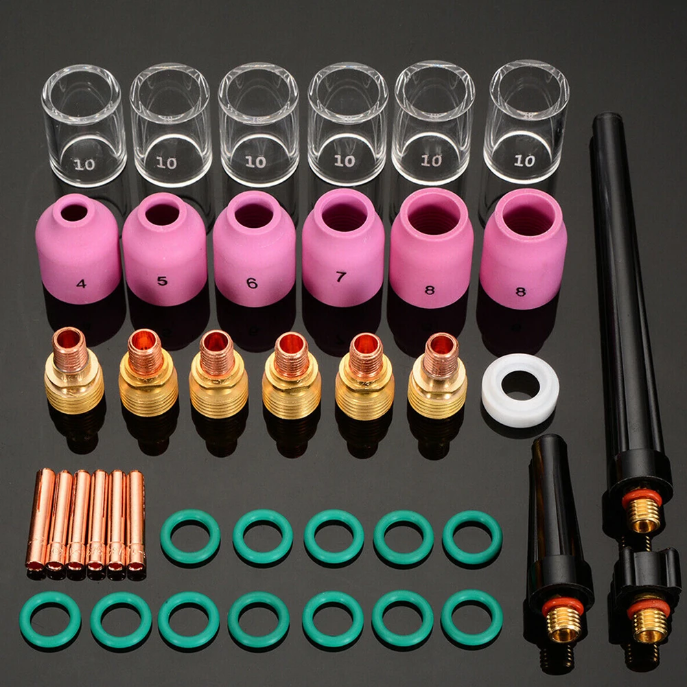Gas Lens Welding Torch Collet Accessories Ceramic/metal Cup Fittings Glass Heat-resistant Kit Pyrex Spare Parts
Gas Lens Welding Torch Collet Accessories Ceramic/metal Cup Fittings Glass Heat-resistant Kit Pyrex Spare Parts