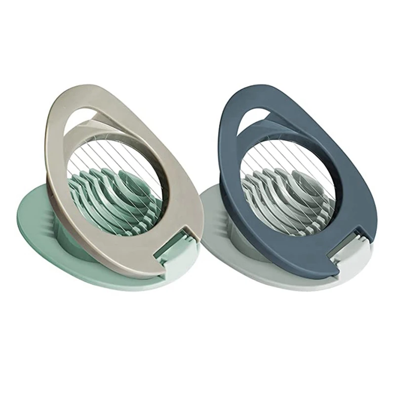 

2PCS Egg Slicer with Stainless Steel Wire Egg Slicer, Multifunctional Egg Cutter for Evenly Slicing Boiled Eggs Ham