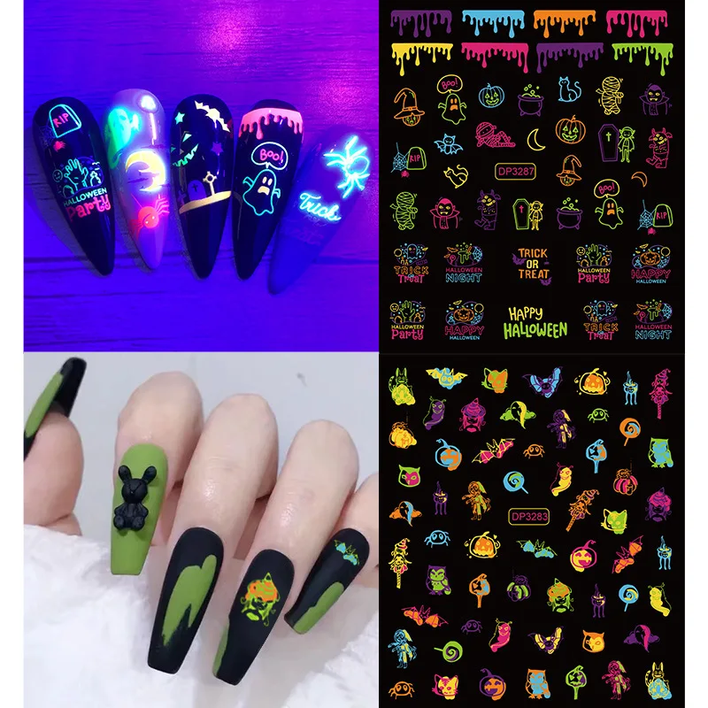 3 D Fluorescent Halloween Nail Stickers Halloween Ghost Face Skull Monster Nail Stickers Nail Decoration Nail Stickers Wholesale
3 D Fluorescent Halloween Nail Stickers Halloween Ghost Face Skull Monster Nail Stickers Nail Decoration Nail Stickers Wholesale