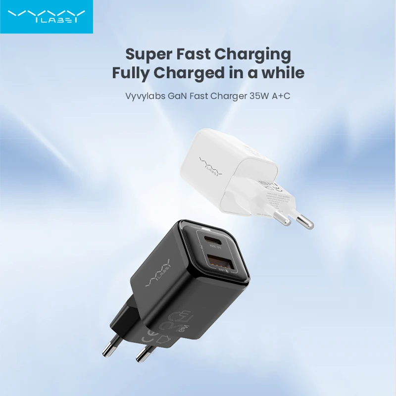 Vyvylabs GaN PD 35W USB C Charger Type C PD QC 3.0 Fast Charger For iPhone 14 13 12 11 Pro ipad Tablets For Samsung Xiaomi
Vyvylabs GaN PD 35W USB C Charger Type C PD QC 3.0 Fast Charger For iPhone 14 13 12 11 Pro ipad Tablets For Samsung Xiaomi