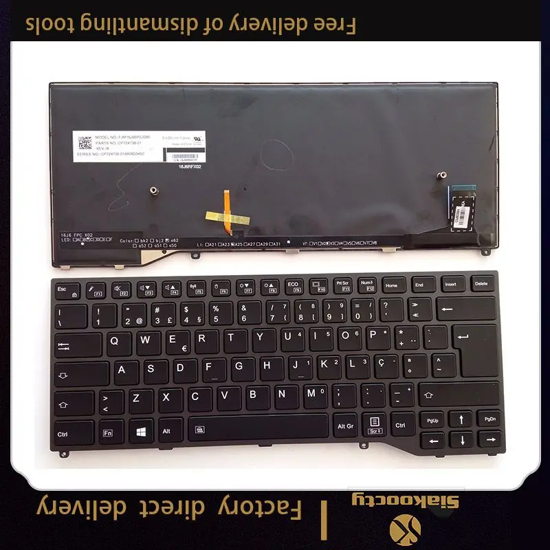 Siakoocty Black Backlit UI-Intl Keyboard Grey Frame For Fujitsu Lifebook U747 U748 U749
Siakoocty Black Backlit UI-Intl Keyboard Grey Frame For Fujitsu Lifebook U747 U748 U749