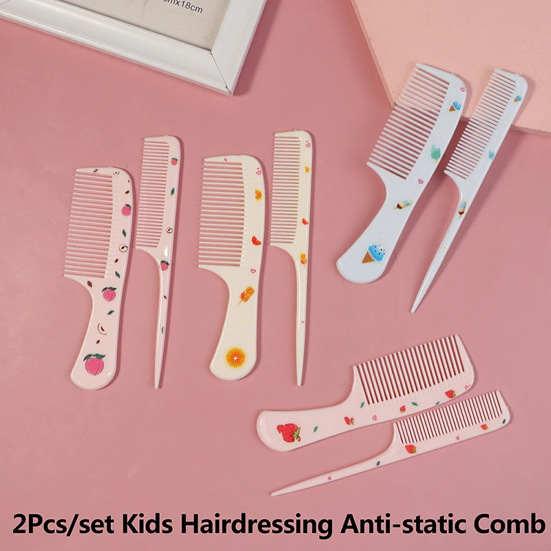 2Pcs/set Kids Hairdressing Anti-static Pointed Comb for Girls Fruit Color Hair Comb Kids Comb Hair Brush Baby Girl Hair Brush 
2Pcs/set Kids Hairdressing Anti-static Pointed Comb for Girls Fruit Color Hair Comb Kids Comb Hair Brush Baby Girl Hair Brush