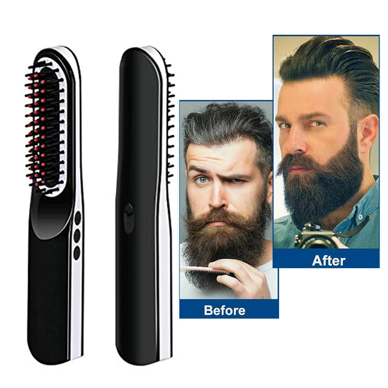 Straightener Mini Cordless Beard Hair Straightener Brush Wireless Hot Comb Portable Electric Brush
Straightener Mini Cordless Beard Hair Straightener Brush Wireless Hot Comb Portable Electric Brush