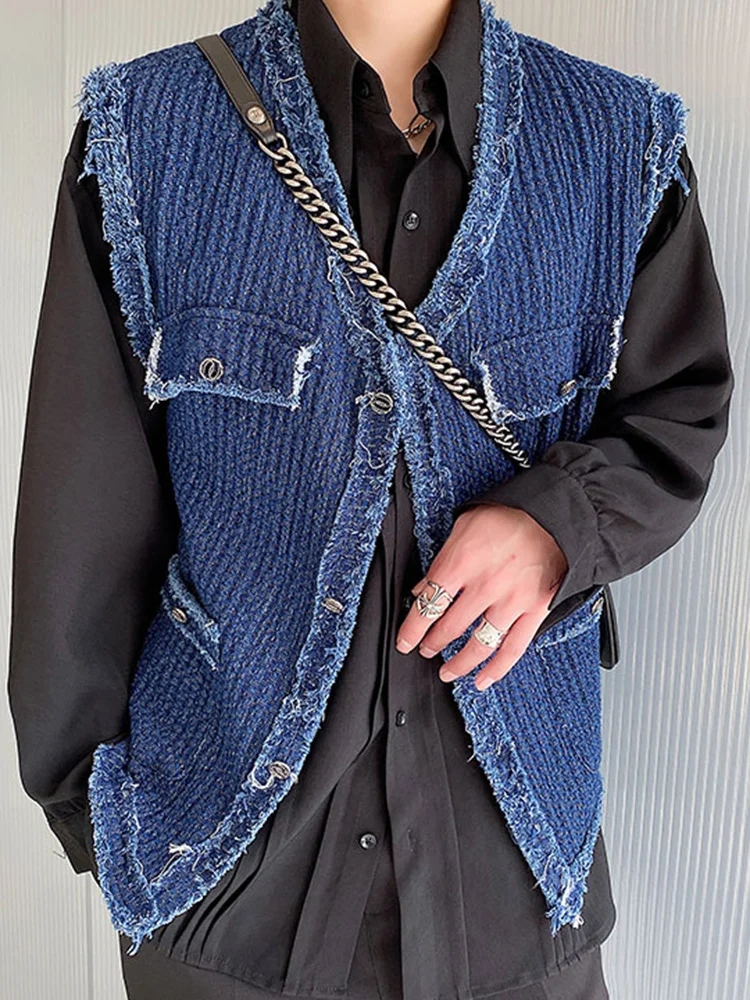 Korean Style Texture Men Casual Denim Vest 2023 New Fashionable Top Solid Color Loose Single Breasted 2A1712
Korean Style Texture Men Casual Denim Vest 2023 New Fashionable Top Solid Color Loose Single Breasted 2A1712