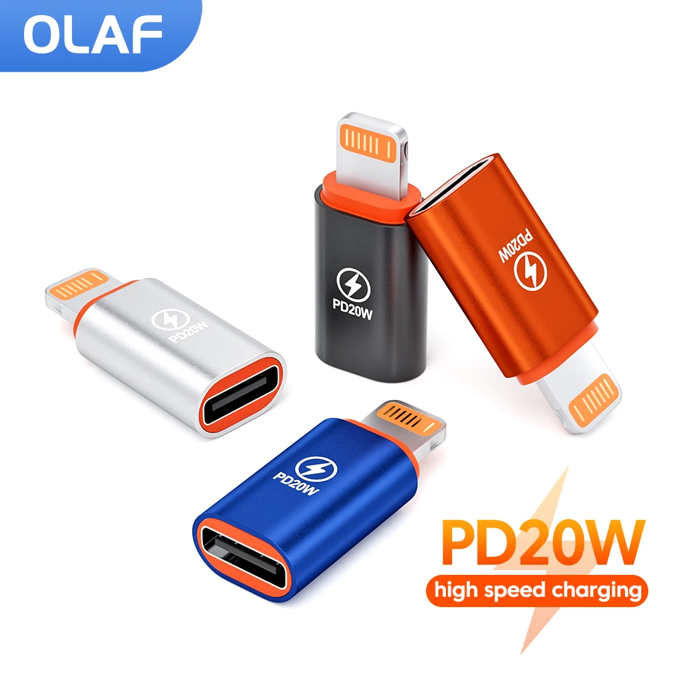 

Olaf PD 20W Type C to Lightning OTG Fast Charging Adapter For IPhone 14 13 12 11 USB C Female To Lighting Male Converter Adapter