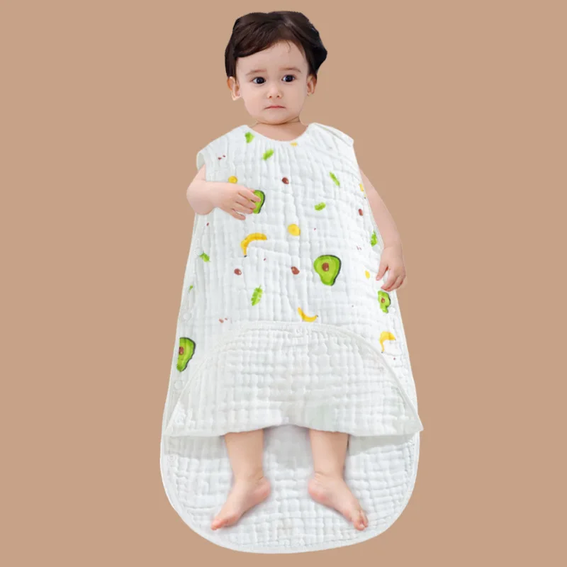 

Pure Cotton Six-layer Gauze Sleeping Bag For Babies Newborn Anti-cold Baby Anti-kick Quilt Vest-style Bag Infant 침낭