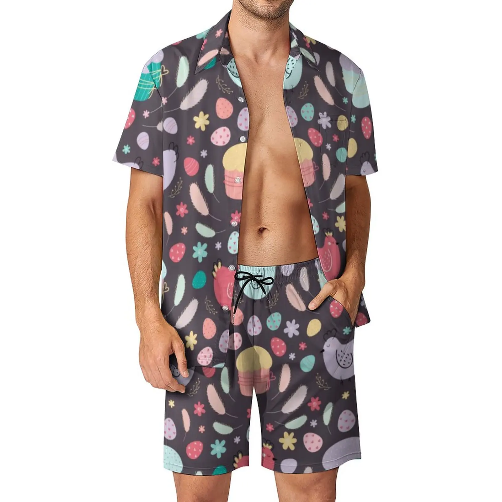 Cartoon Chicken Men Sets Easter Egg Print Casual Shorts Summer Fashion Beach Shirt Set Graphic Plus Size Suit Birthday Present
Cartoon Chicken Men Sets Easter Egg Print Casual Shorts Summer Fashion Beach Shirt Set Graphic Plus Size Suit Birthday Present