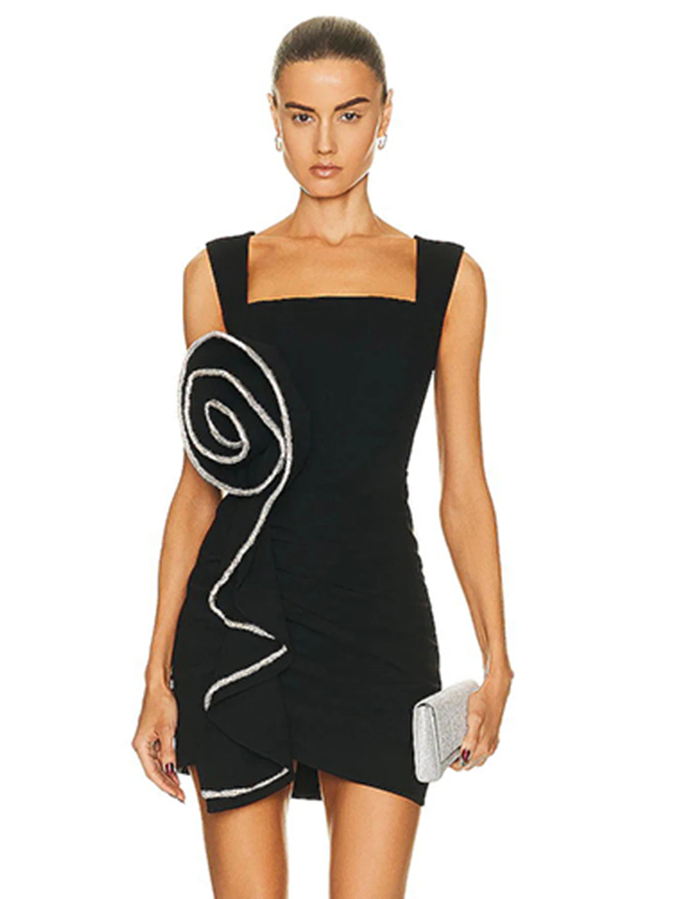 Fashion Sexy Sleeveless Elegant Luxury Ruffled Mini Bandage Dress Formal Occasion Night Club Celebrity Party Dresses Vestidos 
Fashion Sexy Sleeveless Elegant Luxury Ruffled Mini Bandage Dress Formal Occasion Night Club Celebrity Party Dresses Vestidos