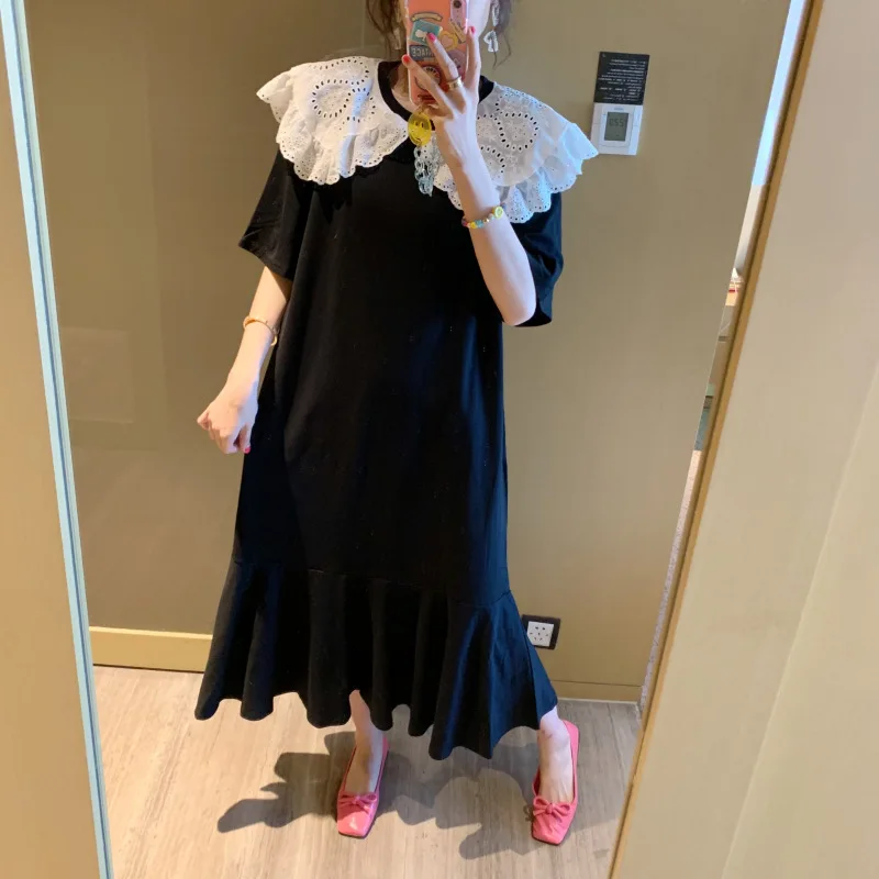 Summer Dress Korea East Gate 2023 Summer New Hollow Lace Doll Neck Fishtail Loose and Slim Dress
Summer Dress Korea East Gate 2023 Summer New Hollow Lace Doll Neck Fishtail Loose and Slim Dress