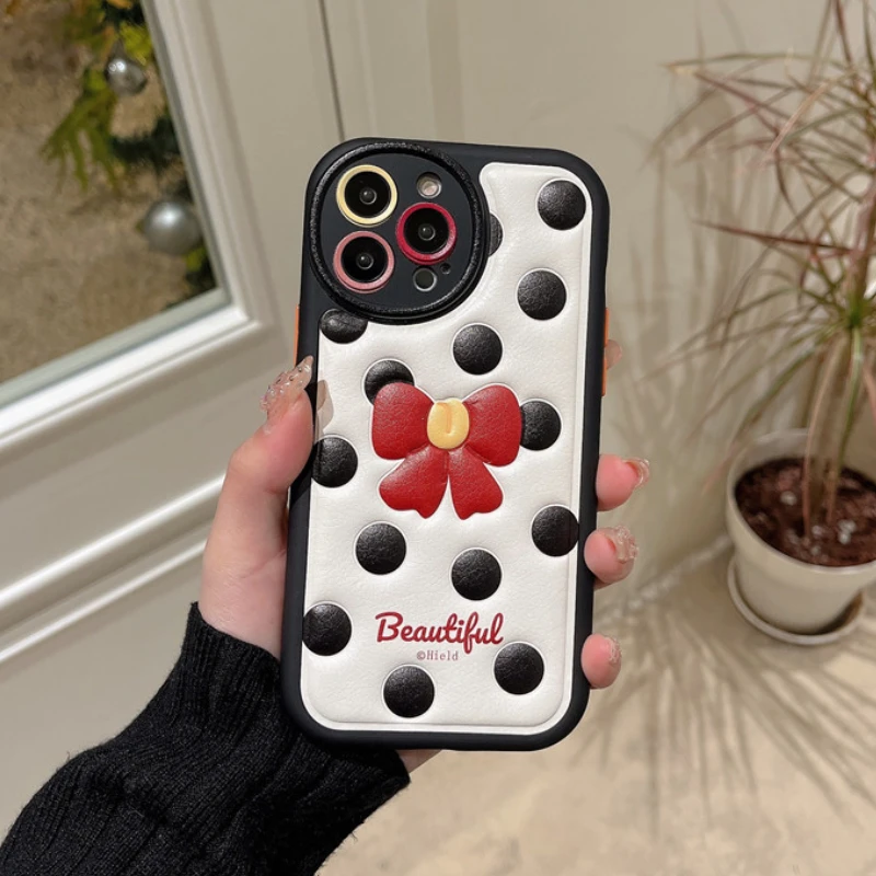 Polka dot bow Back Cover For iPhone 13 Pro Max 11 12 14 Fashion ins Style Protector Silicone Shockproof Round hole Phone Case
Polka dot bow Back Cover For iPhone 13 Pro Max 11 12 14 Fashion ins Style Protector Silicone Shockproof Round hole Phone Case