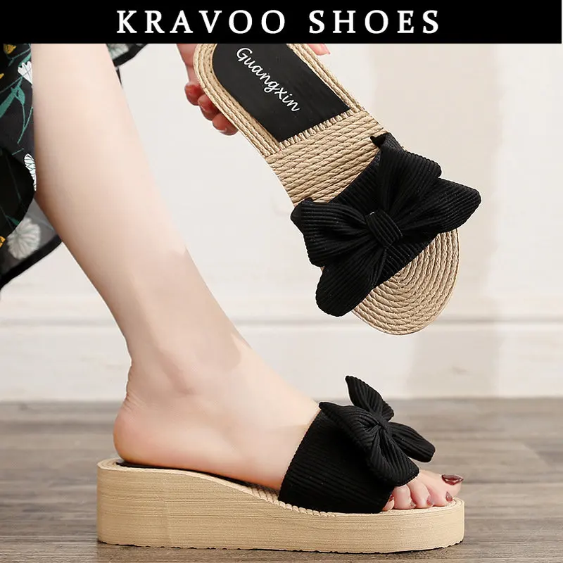 KRAVOO Wedges Women Shoes Butterfly-knot Platform Female Slippers Women Sandals Soft Sole Peep Toe Beach Slides Women 2023
KRAVOO Wedges Women Shoes Butterfly-knot Platform Female Slippers Women Sandals Soft Sole Peep Toe Beach Slides Women 2023