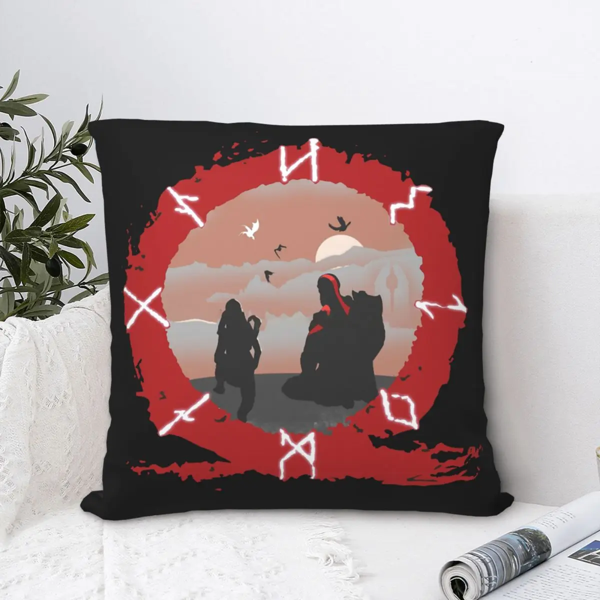 

Father And Son Throw Pillow Case God of War Game Cushion For Home Sofa Chair Decorative Hug Pillowcase
