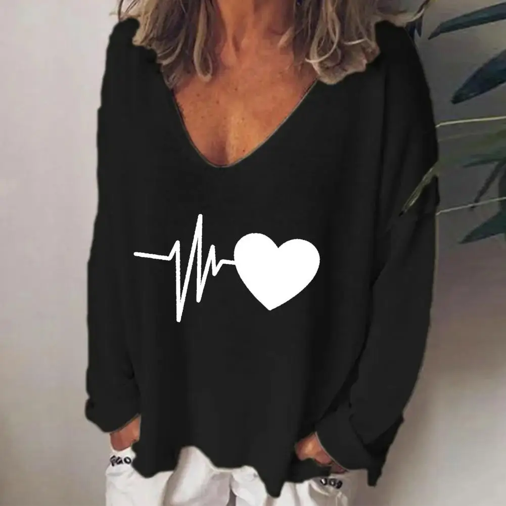 Women T-shirt Versatile Skin-touch Stretchy Heart to Heart Pattern Autumn Tee Shirt Women Pullover Streetwear
Women T-shirt Versatile Skin-touch Stretchy Heart to Heart Pattern Autumn Tee Shirt Women Pullover Streetwear