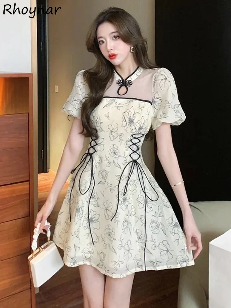 Mini Print Dress Women Chinese Tradition Vintage Aesthetics Bandage High Waist Temper Streetwear Summer Vestidos De Mujer Chic
Mini Print Dress Women Chinese Tradition Vintage Aesthetics Bandage High Waist Temper Streetwear Summer Vestidos De Mujer Chic