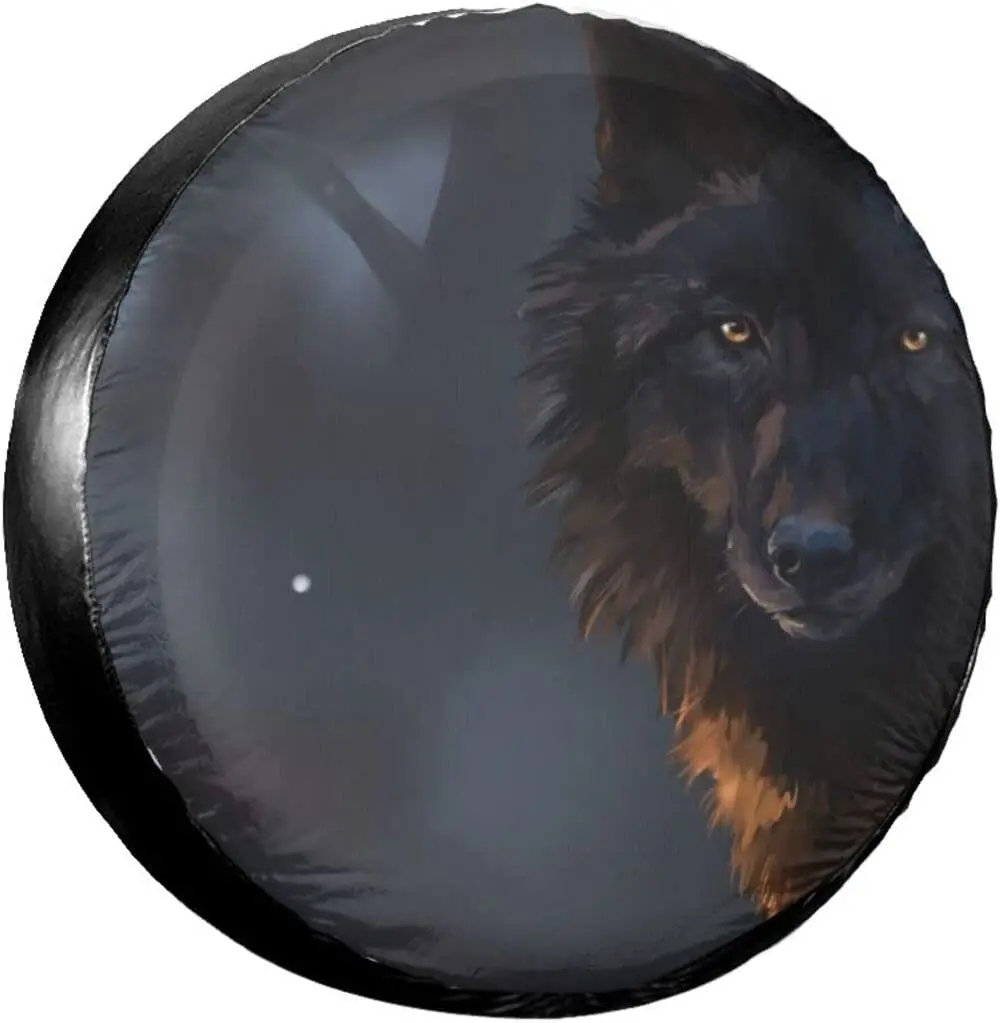

Fantasy Wolf Print Spare Tire Cover Waterproof Universal Wheel Cover Dust-Proof Tire Wheel Protector 14" 15" 16" 17"