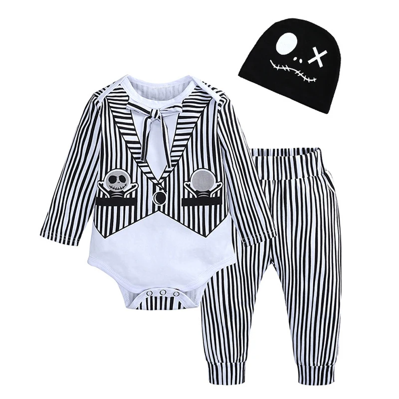 3PCS Baby Halloween Costume Cotton Skull Baby Jumpsuit Pants Hat Baby Boy Set Clothes Toddler Girl Outfit Set Newborn Romper 
3PCS Baby Halloween Costume Cotton Skull Baby Jumpsuit Pants Hat Baby Boy Set Clothes Toddler Girl Outfit Set Newborn Romper