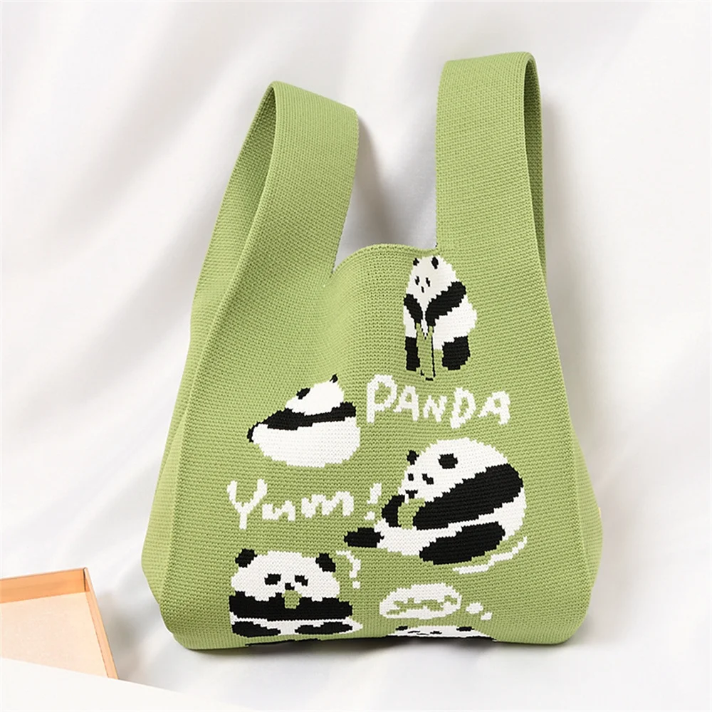 New Knitted Bag Student Cute Panda Cat Print Handbag Women Retro Mini Knot Wrist Bag Japanese Lady Leisure Tote Bag حقيبة تسوق
New Knitted Bag Student Cute Panda Cat Print Handbag Women Retro Mini Knot Wrist Bag Japanese Lady Leisure Tote Bag حقيبة تسوق