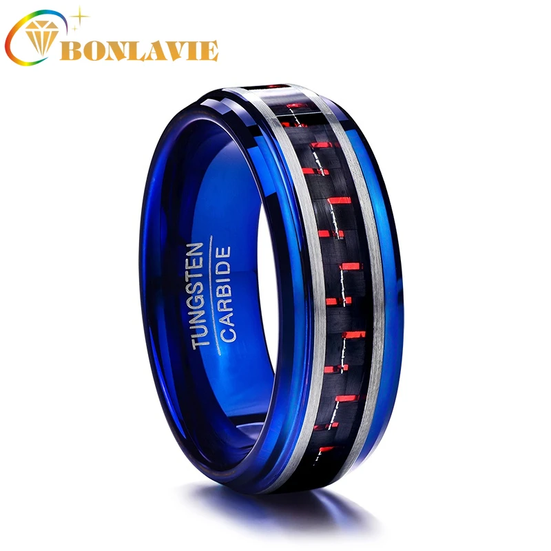 BONLAVIE T121R полный размер 7-12 винтажные мужские кольца инкрустированные красное углеродное волокно синее вольфрамовое Карбидное кольцо 8 мм ко...
BONLAVIE T121R полный размер 7-12 винтажные мужские кольца инкрустированные красное углеродное волокно синее вольфрамовое Карбидное кольцо 8 мм ко...