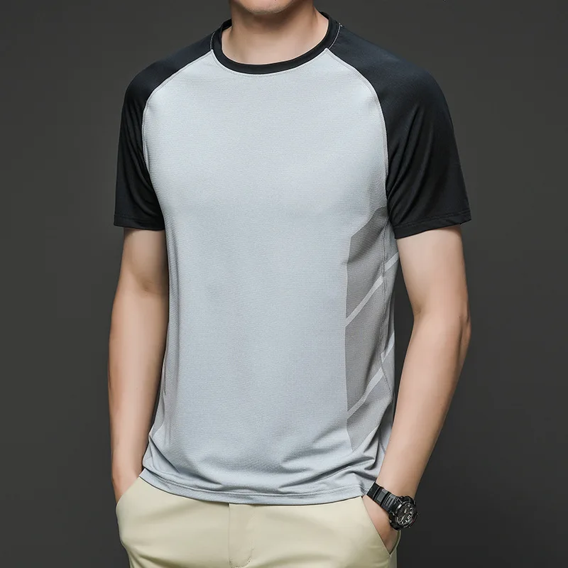 Splicing sportswear men's short-sleeved t-shirt ice silk quick-drying ultra-thin breathable top
Splicing sportswear men's short-sleeved t-shirt ice silk quick-drying ultra-thin breathable top