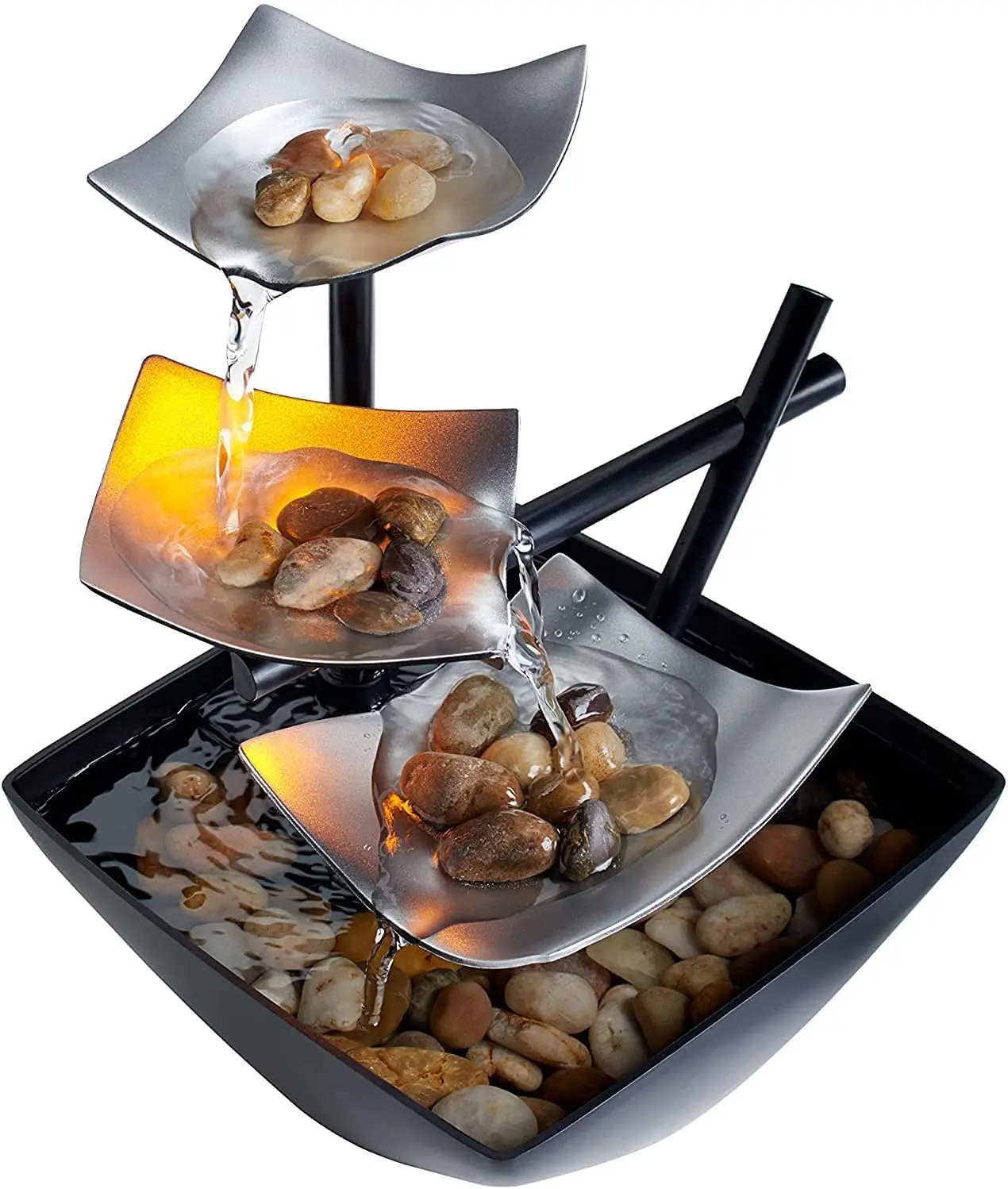 3-Tier Relaxation Tabletop Fountain, Automatic Pump with Power Switch, Extra Deep Basin with Natural River Rocks
3-Tier Relaxation Tabletop Fountain, Automatic Pump with Power Switch, Extra Deep Basin with Natural River Rocks