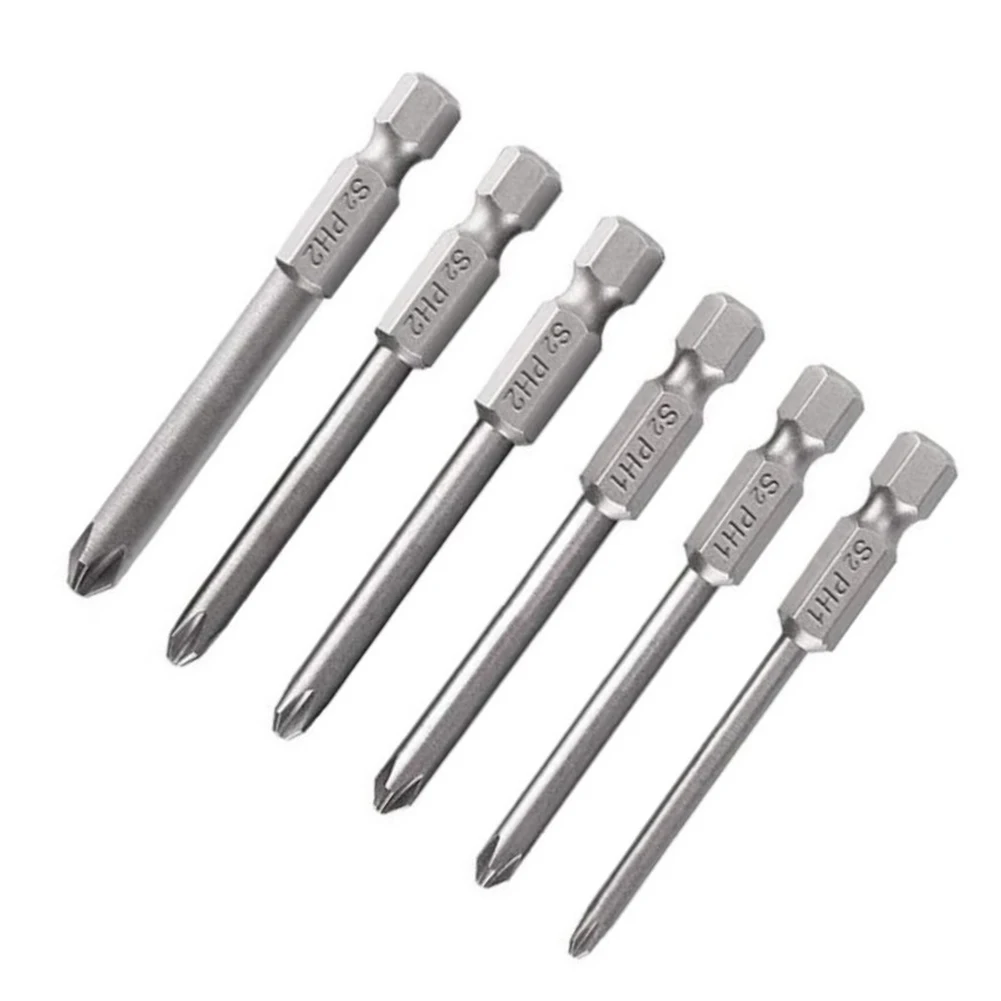 6 Pcs Screwdriver Bits 1/4'' Shank 50mm Long Steel Magnetic Hex Cross Head Screwdriver Bit PH1 PH1 PH2 PH2 PH3 Hand Tools
6 Pcs Screwdriver Bits 1/4'' Shank 50mm Long Steel Magnetic Hex Cross Head Screwdriver Bit PH1 PH1 PH2 PH2 PH3 Hand Tools