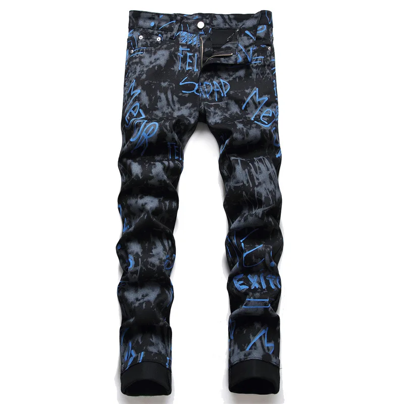 Summer Street Printing Black Jeans Pantalones Hombre Fashion Slim Cotton Denim Trousers Male Straight Casual Stretch Pants
Summer Street Printing Black Jeans Pantalones Hombre Fashion Slim Cotton Denim Trousers Male Straight Casual Stretch Pants
