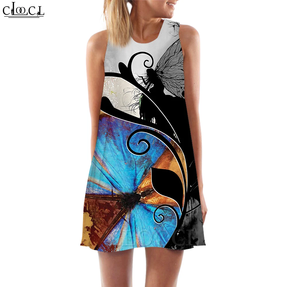 CLOOCL New Women Beach Dress Blue Butterfly Pattern 3D Printed Loose Casual Tank Tops Dress Sexy Vacation Dress Harajuku Style
CLOOCL New Women Beach Dress Blue Butterfly Pattern 3D Printed Loose Casual Tank Tops Dress Sexy Vacation Dress Harajuku Style