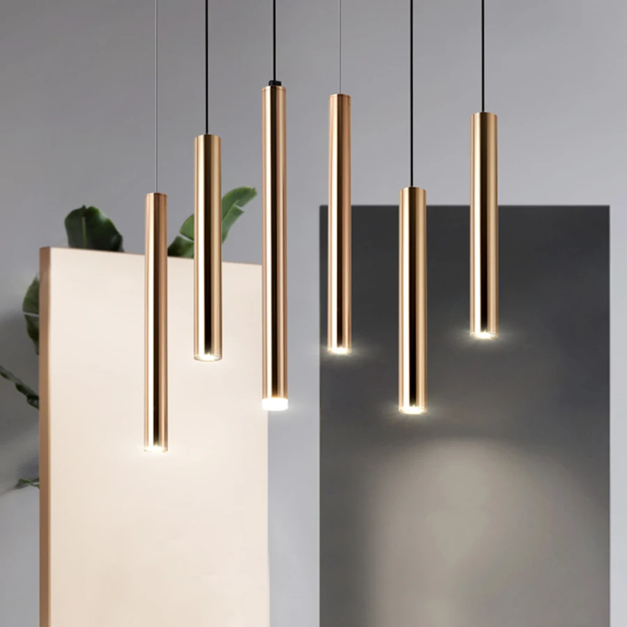 Champagne Golden LED Pendant Lights Cylinder Long Tube Pendant Lamp For Bedroom Restaurant Hall Staircase Decor
Champagne Golden LED Pendant Lights Cylinder Long Tube Pendant Lamp For Bedroom Restaurant Hall Staircase Decor