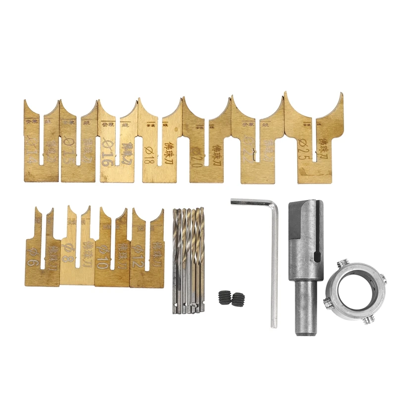 Wooden Beads Drill Bit Ball Blade Milling Cutter Set 24Pcs Cemented Carbide Spherical Buddha Beads Woodworking Tool Kit
Wooden Beads Drill Bit Ball Blade Milling Cutter Set 24Pcs Cemented Carbide Spherical Buddha Beads Woodworking Tool Kit