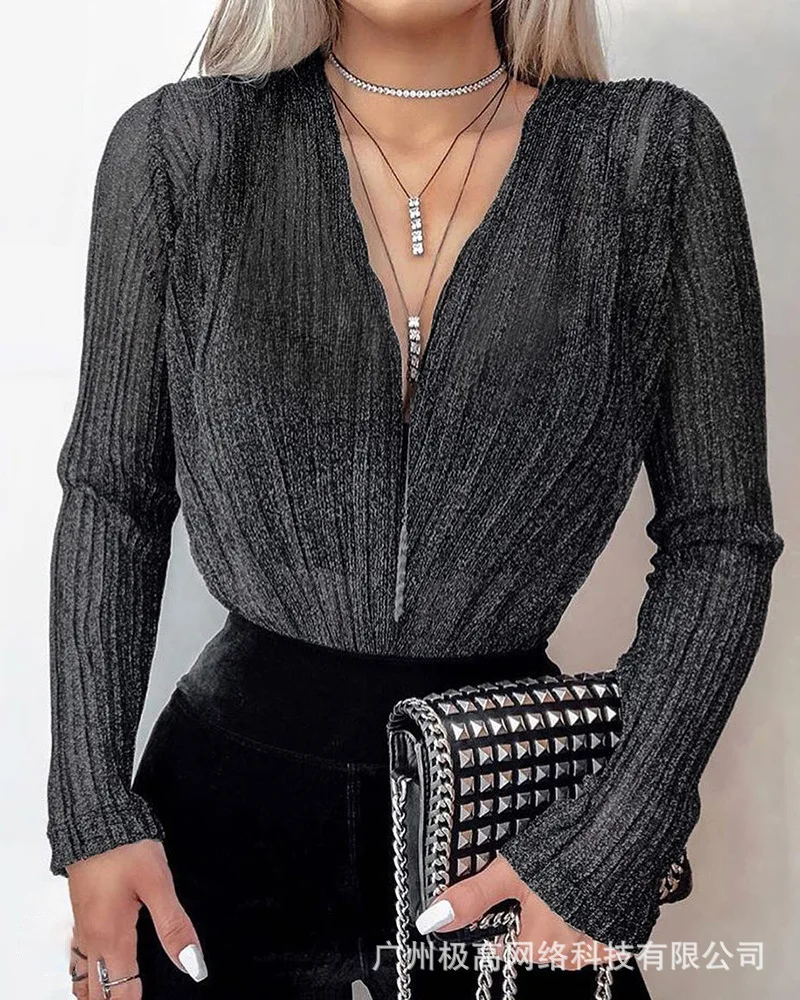 Женский комбинезон с длинным рукавом, черный Воздухопроницаемый шелковистый комбинезон с V-образным вырезом, новинка 2022
Женский комбинезон с длинным рукавом, черный Воздухопроницаемый шелковистый комбинезон с V-образным вырезом, новинка 2022