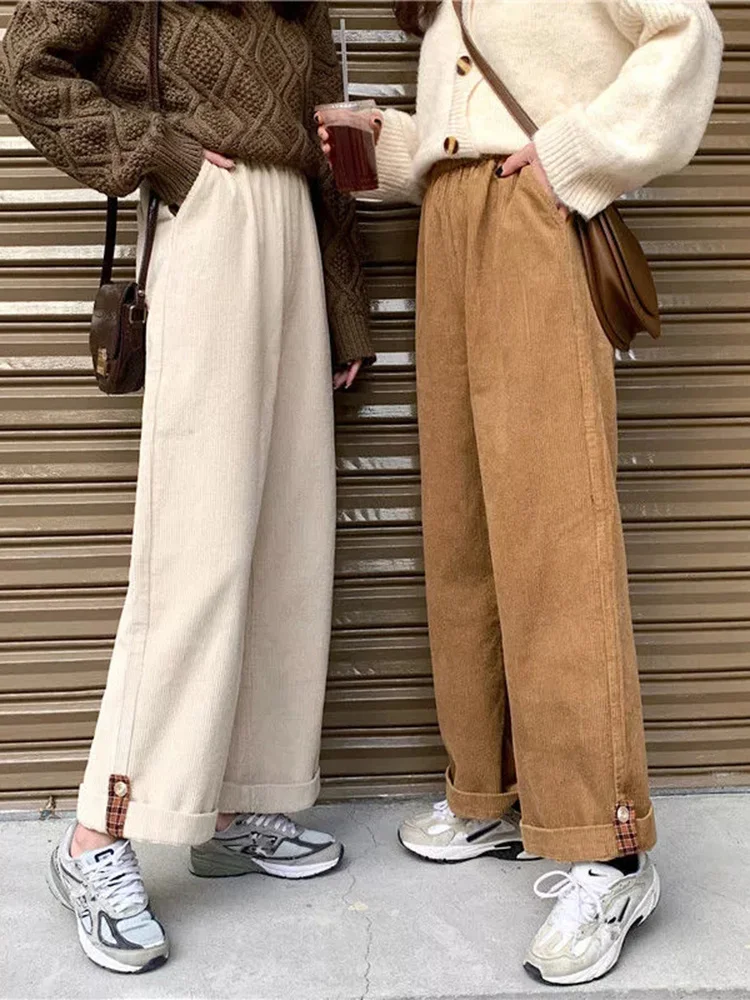 JMPRS Brown Corduroy Thick Wide Leg Pants Women Korean Fashion Beige Trousers Female Oversize High Waist Winter Loose Pants
JMPRS Brown Corduroy Thick Wide Leg Pants Women Korean Fashion Beige Trousers Female Oversize High Waist Winter Loose Pants