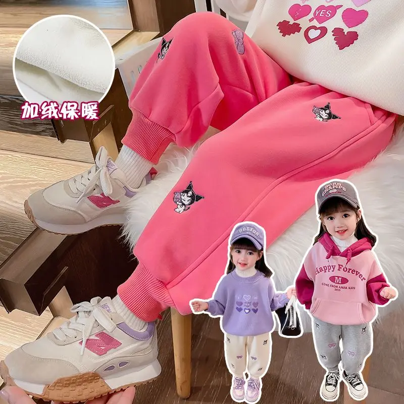 Kawaii Anime Sanrios Kuromi Children Warm Embroidered Pants Girl Cartoon Sweatpants Casual Leggings Autumn Winter Velvet Thicken
Kawaii Anime Sanrios Kuromi Children Warm Embroidered Pants Girl Cartoon Sweatpants Casual Leggings Autumn Winter Velvet Thicken