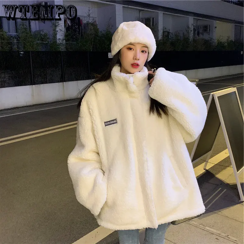 Korean Imitation Lamb Wool Coat Women's Stand Collar Thick Jacket Autumn Winter Thermal Zip Cardigan Top Loose Harajuku Coat
Korean Imitation Lamb Wool Coat Women's Stand Collar Thick Jacket Autumn Winter Thermal Zip Cardigan Top Loose Harajuku Coat