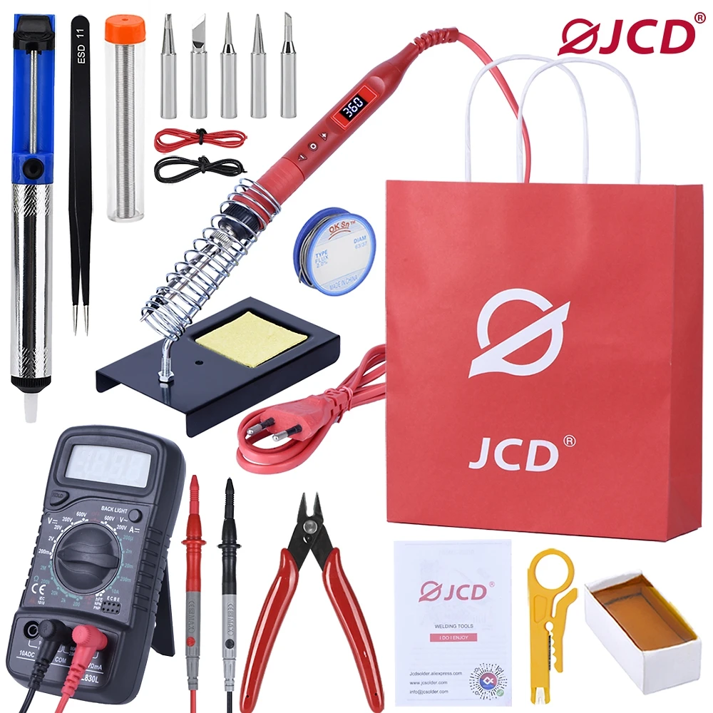 Electric Soldering Iron 80W 220V/110V Multi-function Button Soldeing Station Adjustable Temperature Solder Iron Kits Tips
Electric Soldering Iron 80W 220V/110V Multi-function Button Soldeing Station Adjustable Temperature Solder Iron Kits Tips