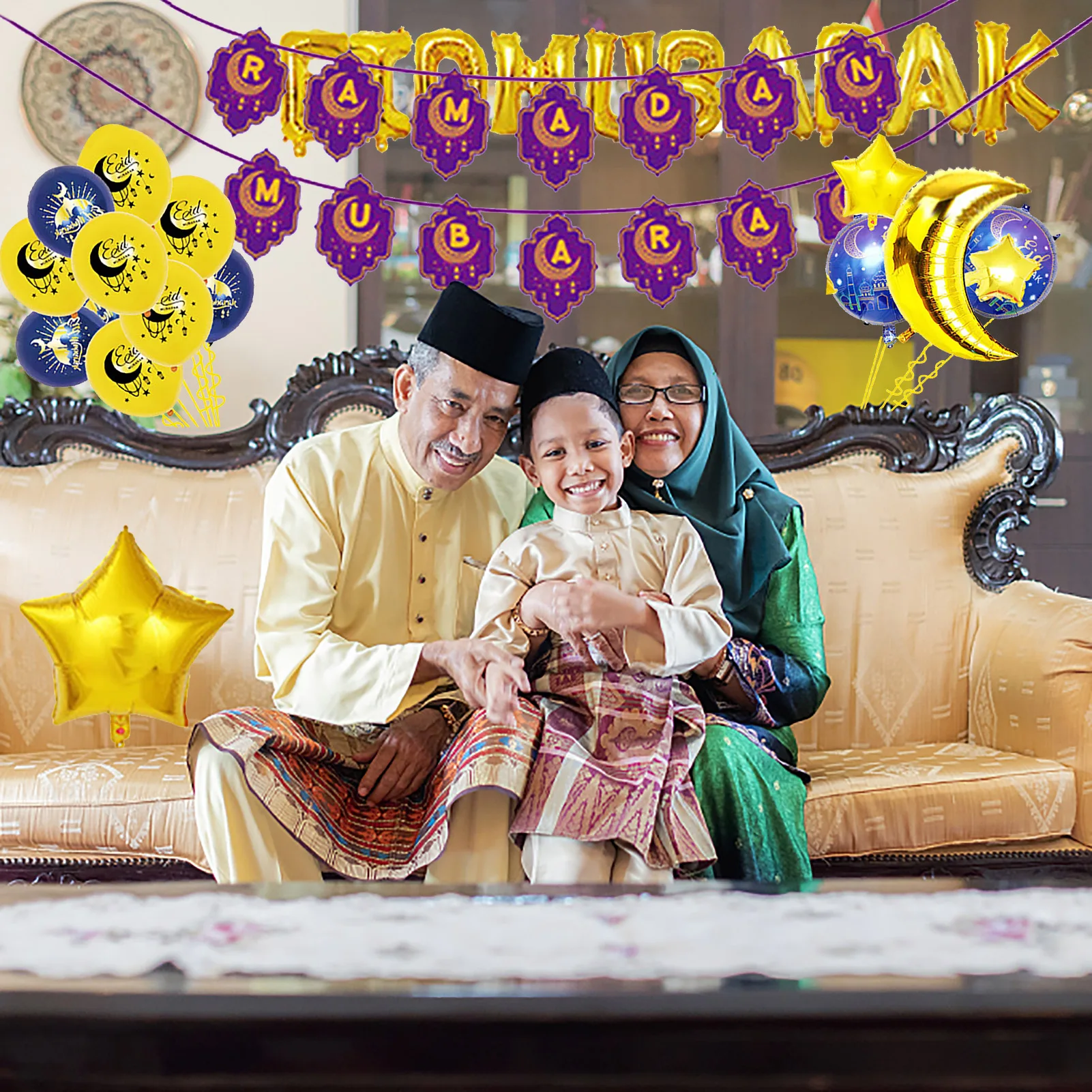 Eid Mubarak Balloons Decorations Star and Moon Aluminum Foil Balloons Single-Sided Printing LetterBanner Ramadan Party
Eid Mubarak Balloons Decorations Star and Moon Aluminum Foil Balloons Single-Sided Printing LetterBanner Ramadan Party