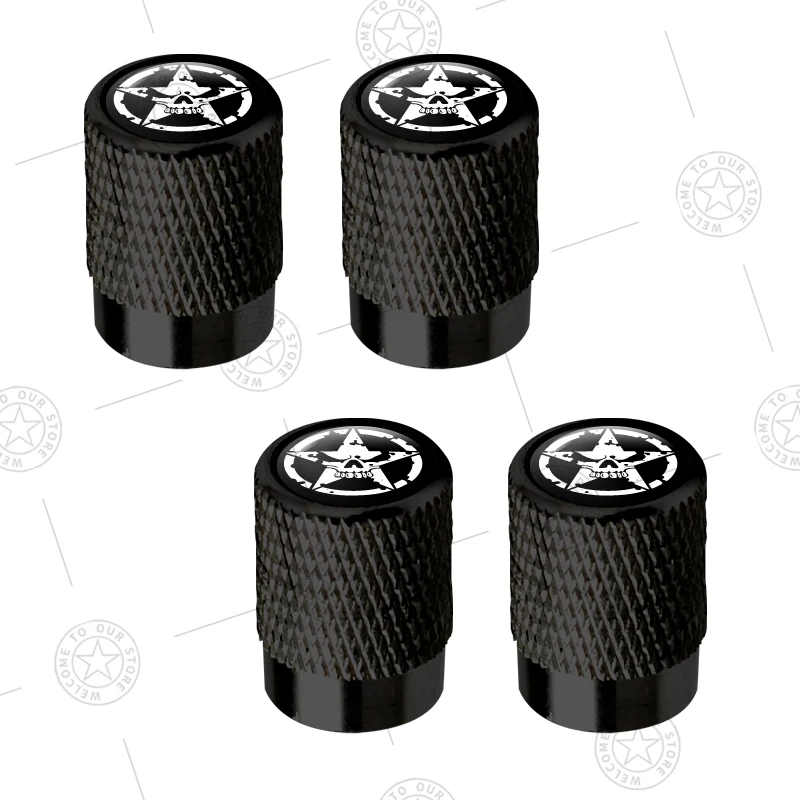 4 шт., колпачки для клапанов с пятиконечной звездой и логотипом автомобильных колес, воздушный шток, алюминиевые аксессуары для Jeep Wrangler Sahara Cherokee Ford F150
4 шт., колпачки для клапанов с пятиконечной звездой и логотипом автомобильных колес, воздушный шток, алюминиевые аксессуары для Jeep Wrangler Sahara Cherokee Ford F150