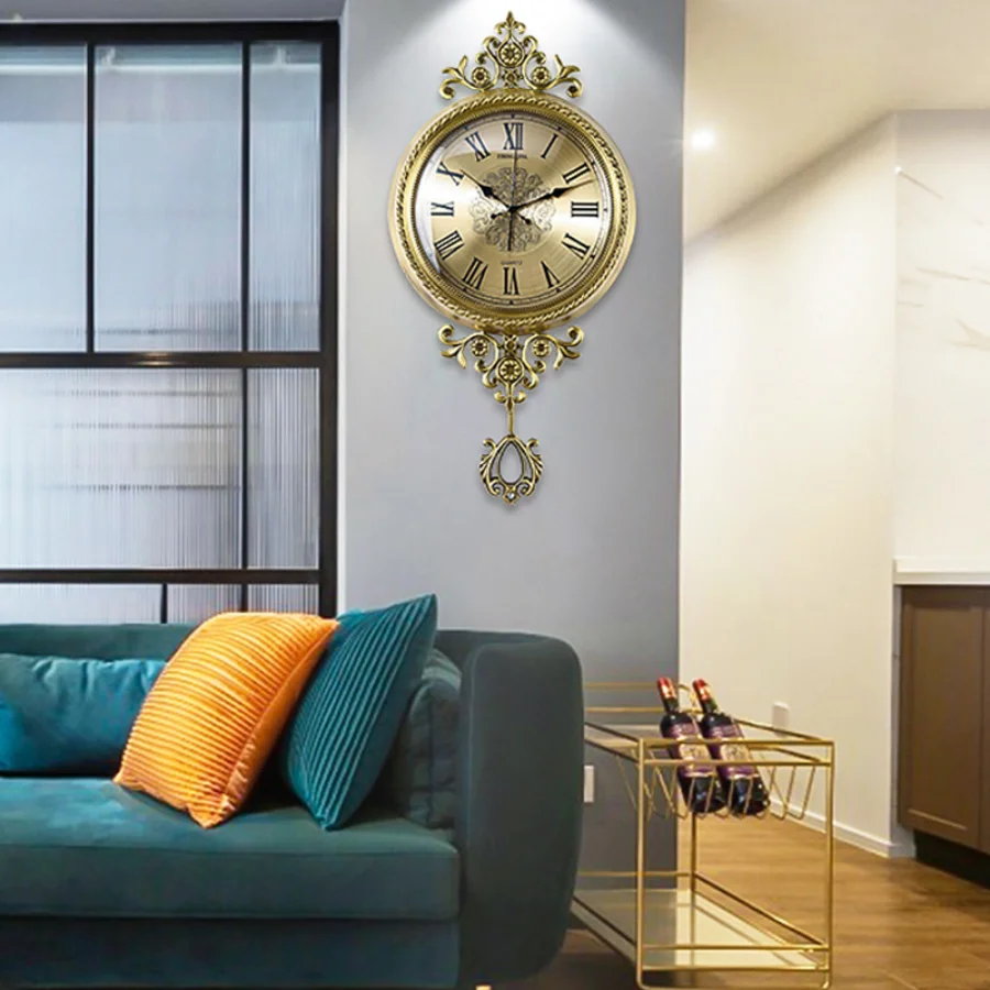 

Gold Wall Clock Luxury Living Room New Design Hall Nordic Decorative Wall Clock Creative Relogio De Parede Modern Home Decor