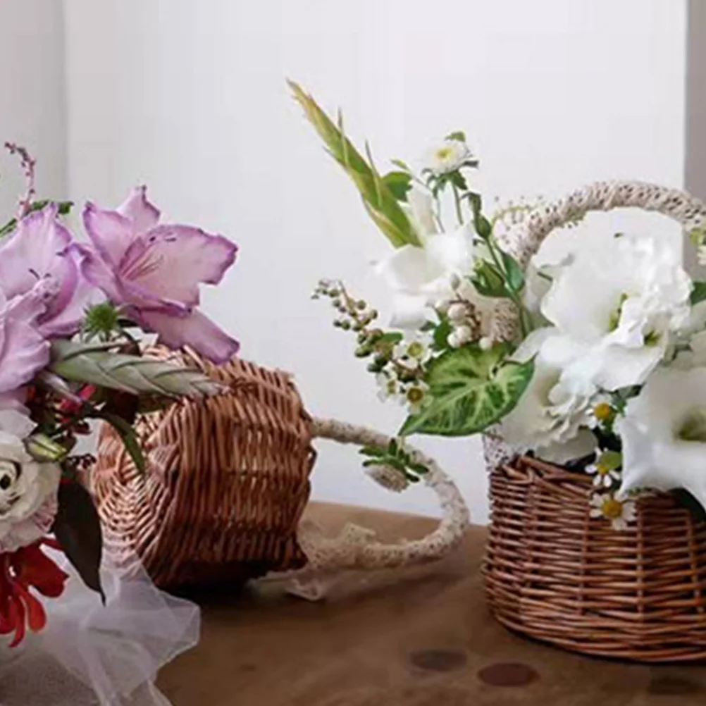 Basket Flower Wicker Wedding Woven Rattan Storage Baskets Picnic Girl Candy Giftlaceeasterbouquet Fruit Hamper Egg Handle
Basket Flower Wicker Wedding Woven Rattan Storage Baskets Picnic Girl Candy Giftlaceeasterbouquet Fruit Hamper Egg Handle
